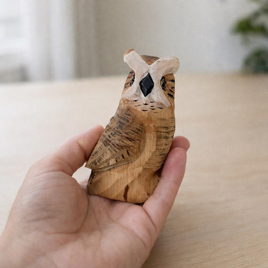 Owl Desk Decor, Small Wooden Figurine